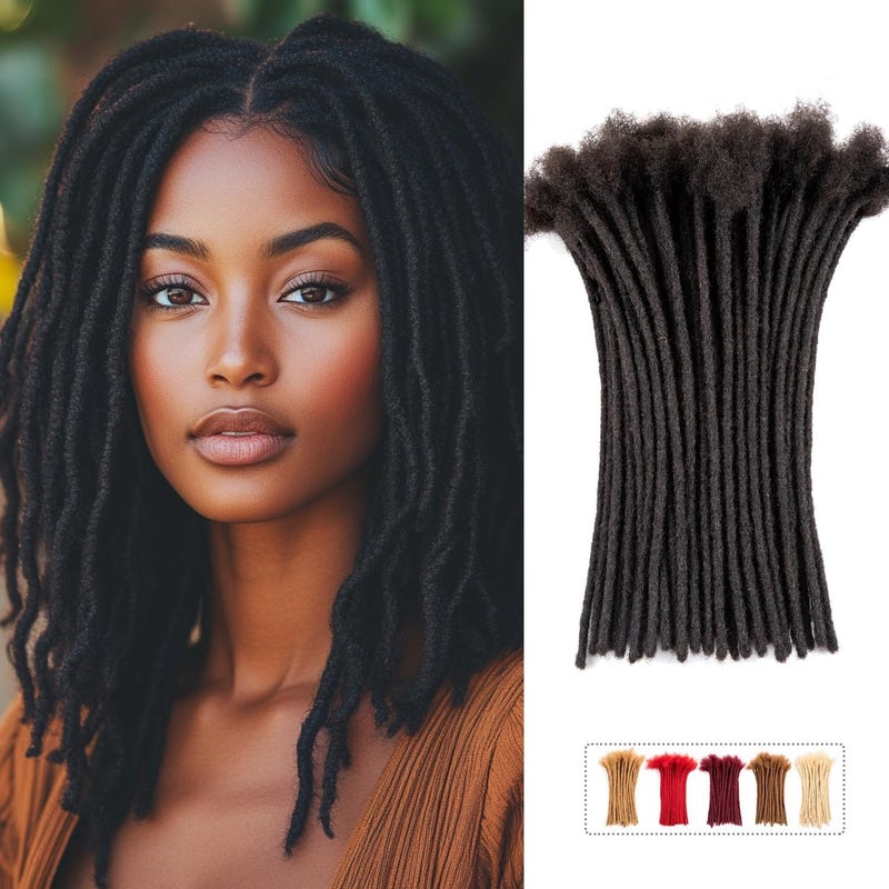 Teresa 06cm Width 100 Human Hair Dreadlock Extensions for MenWomenKids Full Handmade Locs Extensions Human Hair 8 Inch10 Strands Natural Black